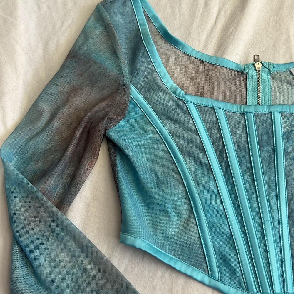 Boutique Sheer Corset Crop Top size Medium NWOT - Picture 5 of 6
